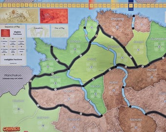 China's War 34" x 22" GripMat / Play mat with stitched edging  Official Upgrade