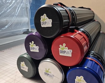 Travel Storage Tubes - a perfect accessory for you mat!  3" or 4" diameter available, and in multi-color tops.