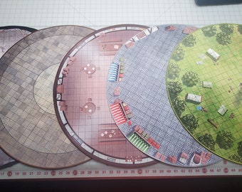 24&quot; Diameter Ultimate Dungeon Terrain for RPGs MULTIPLE DESIGNS Set A  Dry/Wet Erase Compatible