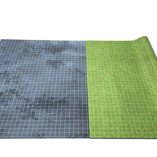 Double Sided GripMat with 1" grid on both sides Perfect for D&D, Pathfinder, Gloomhaven, and more!  Dry/Wet Erase Compatible