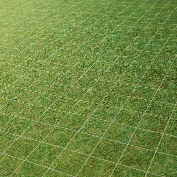 Grass Play mat w/ 1" Grid / GripMat Perfect for D&D, Pathfinder, Gloomhaven, and more!  Dry/Wet Erase Compatible