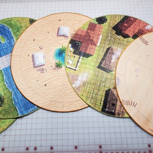 60 cm Durchmesser Ultimatives Dungeon-Terrain für RPGs MEHRERE DESIGNS Set C trocken / nass abwischbar