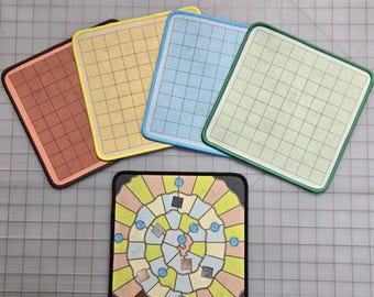 Patchwork 3-piece 8" x 8" Play Mat Set: 2 Player Mats, and Score Tracker