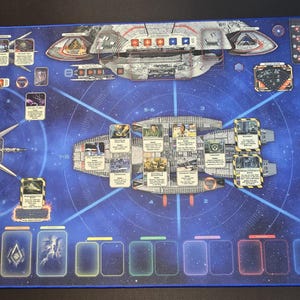 Battlestar Galactica 24" x 48" Speelkleed met gestikte rand. Bronmarkeringen inbegrepen! Niet-officiële upgrade