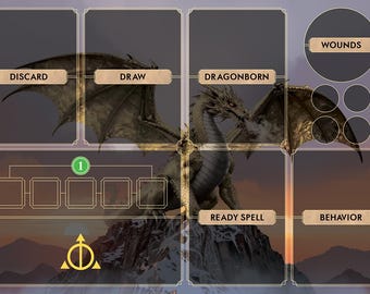 Ashes Ascendancy Golden Dragon Mat 8" x 12" with stitched edging  Unofficial Upgrade