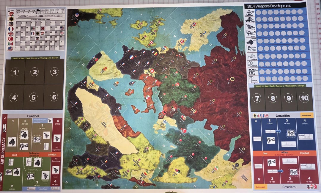 Axis and Allies 1914 WW I Game Mat 36