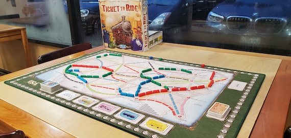 Ticket to Ride 24x36 Double-sided Usa/europe Gripmat / Play Mat With  Stitched Edging 