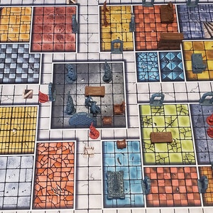 Tapete de agarre Heroquest de 36" x 29" para pasillo ANCHO o ESTRECHO, perfecto para noches de juego épicas y divertidas. Actualización no oficial.