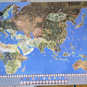 Achse und Verbündete Global 1940, Jubiläum, 1942 Versionen 36 "x 72" Fächer Matte aus einem der beliebtesten Spiele der Welt!