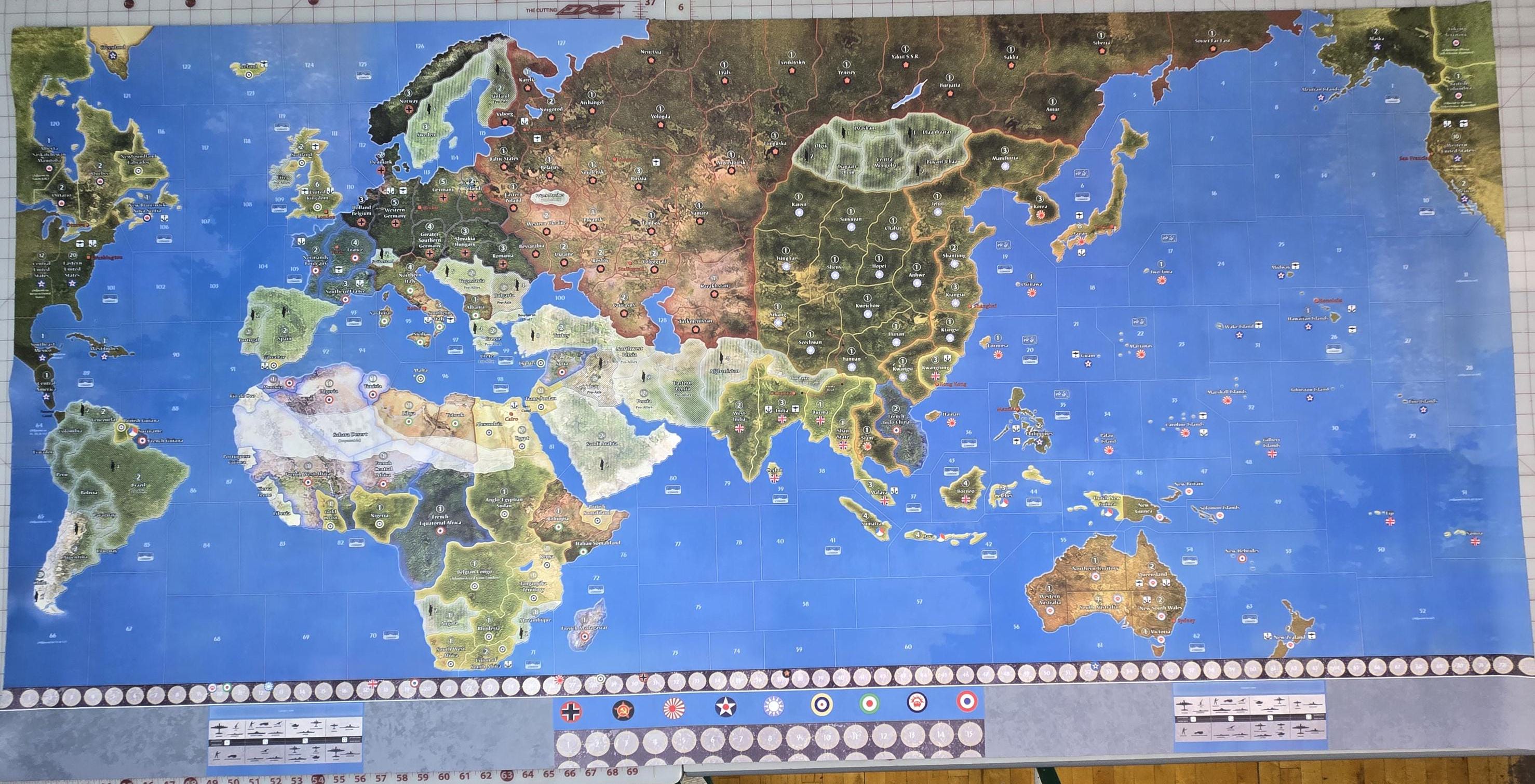 Blue World Map - Etsy