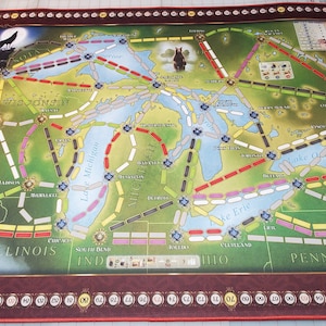 Ticket to Ride Rails & Sails 26 X 42 Double-sided World/great Lakes