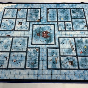Alfombrilla GripMat Heroquest Frozen Horror de 36" x 29", para pasillo ANCHO o ESTRECHO, perfecta para noches de juegos épicos y divertidas. Actualización no oficial