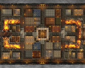 Pre-Order 58.5" x 30.75" XL Heroquest / RPG Ring of Fire Lost Maps GripMat Perfect for Epic game nights of fun  Unofficial Upgrade