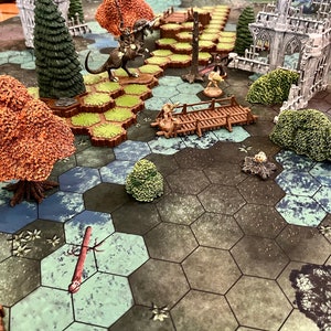 Tapete de juego Heroscape Swampland / GripMat con hexágonos de 45 mm. ¡Varios tamaños! Perfecto para miniaturas, juegos de rol y juegos de mesa.