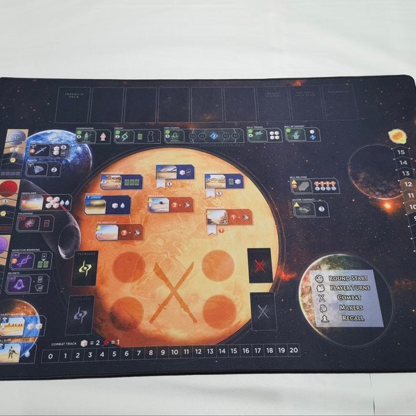 Custom Double-sided Dune Imperium - 60x90cm with stitched edging: Base Game / Immortality & Ix