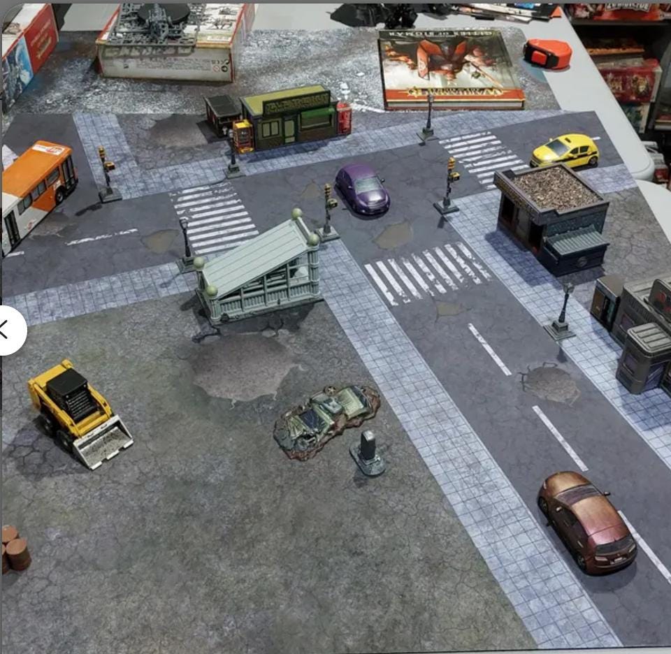Ruined City Battlefield Play Mat / Gripmat Multiple Sizes! Perfect