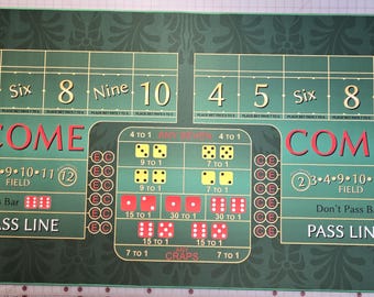30&quot; x 72&quot; Deluxe and Standard Craps Table Mat with Stitched Edging