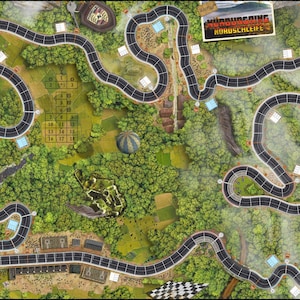Tapete de brincar com trilhas de Nurburgring e Heavy Rain DoubleSided Heat: Pedal to the Metal 55,125" x 39,375" Atualização não oficial