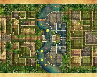 58.5" x 30.75" XL Heroquest / RPG Ancient Temple  Lost Maps GripMat Perfect for Epic game nights of fun  Unofficial Upgrade