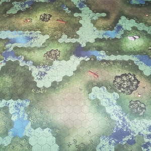Swampland Griffmatt mit 1.25"/33 mm Sechskant Sechsecken Mehrere Größen! Perfekt für Table Top Gaming, Miniaturen, RPGs !