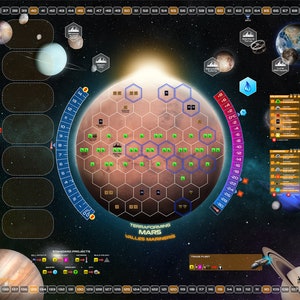 Terraforming Mars Die Kolonien: Basismatte, Hellas/Elysium, Vestitas Borealis/Utopia Plantia, Terre Cimmeria/Solar Planium