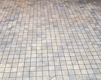 Brown-tone Dungeon Tile Play mat w/ 1&quot; Grid / GripMat Perfect for D&D, Pathfinder, Gloomhaven, and more!  Dry/Wet Erase Compatible