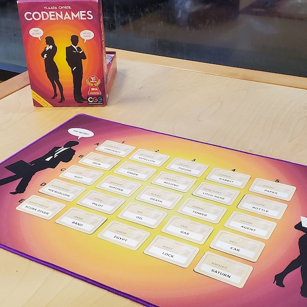 CODENAMES 24x16 GripMat / Spielmatte mit genähter Einfassung Inoffizielles Upgrade