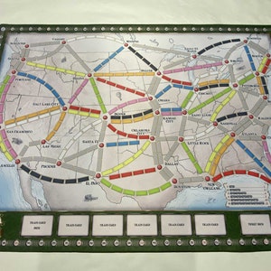 10th Anniversary Edition Ticket To Ride 30" x 42" dubbelzijdige gripmat VS/Europa met gestikte rand Niet-officiële upgrade