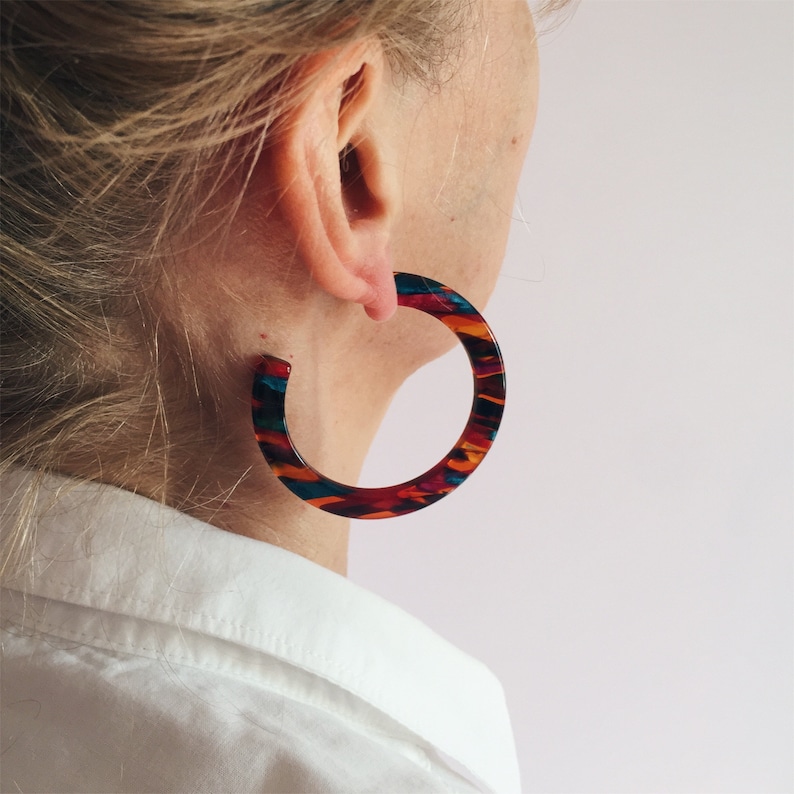 modern acetate earrings Hoops Earrings Sunlight Cellulose Acetate Jewelry pink acetate jewelry women fashion gift 925 silver closures
