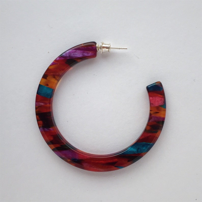 modern acetate earrings Hoops Earrings Sunlight Cellulose Acetate Jewelry pink acetate jewelry women fashion gift 925 silver closures