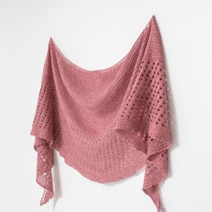 Late Harvest Shawl Knitting Pattern // Crescent shawl knitting pattern, Garter stitch and lace shawl pattern, Sport weight shawl pattern