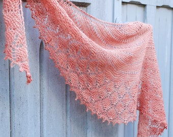 Break of Dawn Shawl Knitting Pattern | Crescent lace shawl knitting pattern for fingering weight yarn (PDF Pattern)