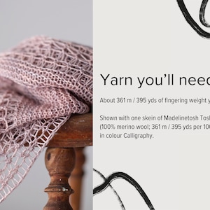 Rosewater – One skein shawl knitting pattern with simple lace and garter stitch