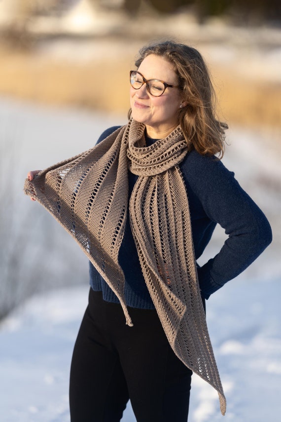 Easy Lace Knit Dk-weight Rectangle Shawl Knitting Pattern