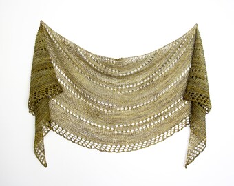 One Skein Crescent Beginner Lace Shawl Knitting Pattern: Parasol (PDF Pattern)