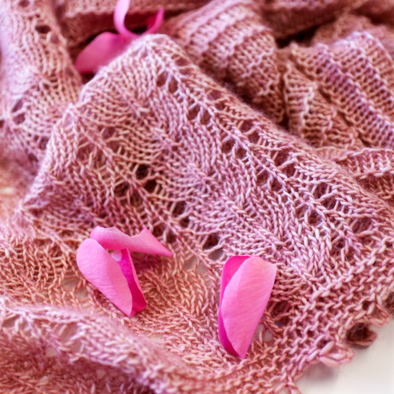 Rose Petals Shawl Knitting Pattern Etsy