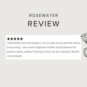 Rosewater – One skein shawl knitting pattern with simple lace and garter stitch