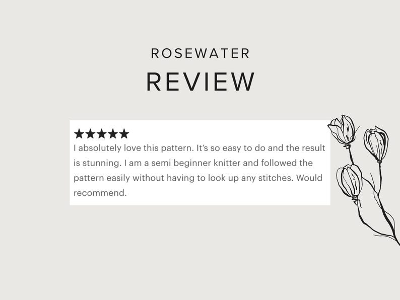 Rosewater – One skein shawl knitting pattern with simple lace and garter stitch