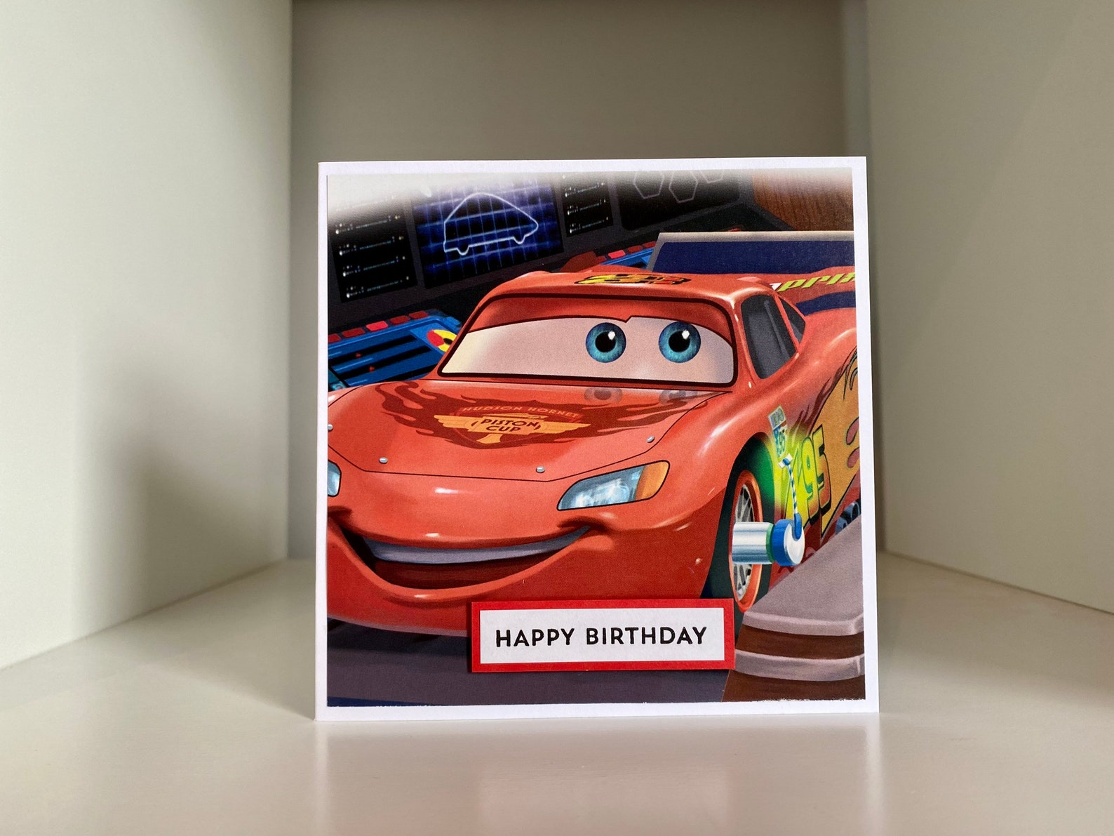 Cars Lightning McQueen Birthday Card Happy Birthday Etsy