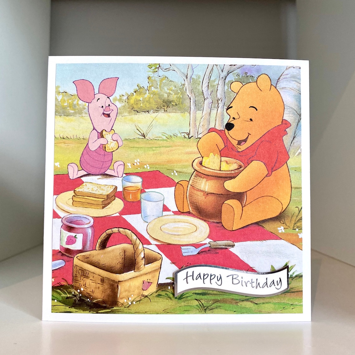 Winnie the Pooh & Piglet Handmade Birthday Card Happy Etsy