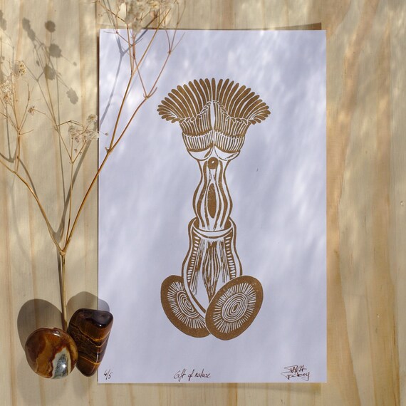 Prints Gift of nature Linocut Art & Collectibles Wood & Linocut Prints ...