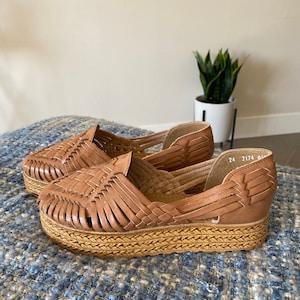 Tan Espadrilles Huaraches | Mexican Artisanal Sandals | Leather Sandals for Women | Gift for Her