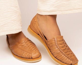 Huaraches classici in pelle, sandali messicani da donna, scarpe artigianali fatte a mano, sandali comodi in pelle, sandali boho, regalo per lei