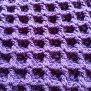 Simple Waffle Scarf with Double Keyhole Crochet Pattern image 3