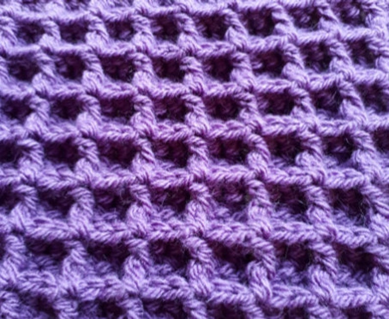 Simple Waffle Scarf with Double Keyhole Crochet Pattern image 3