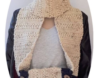 Cozy Cool Beans Full Scarf with Detachable Hand-Muff  ** CROCHET PATTERN ** Pattern 5 of 10 **