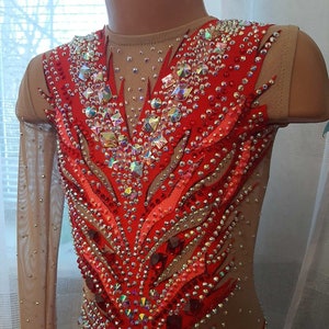 Custom Made Girls Rhythmic Gymnastic Leotard, jumpsuit or rhythmic gymnastics, acrobatics, figure skating, 新体操レオタード