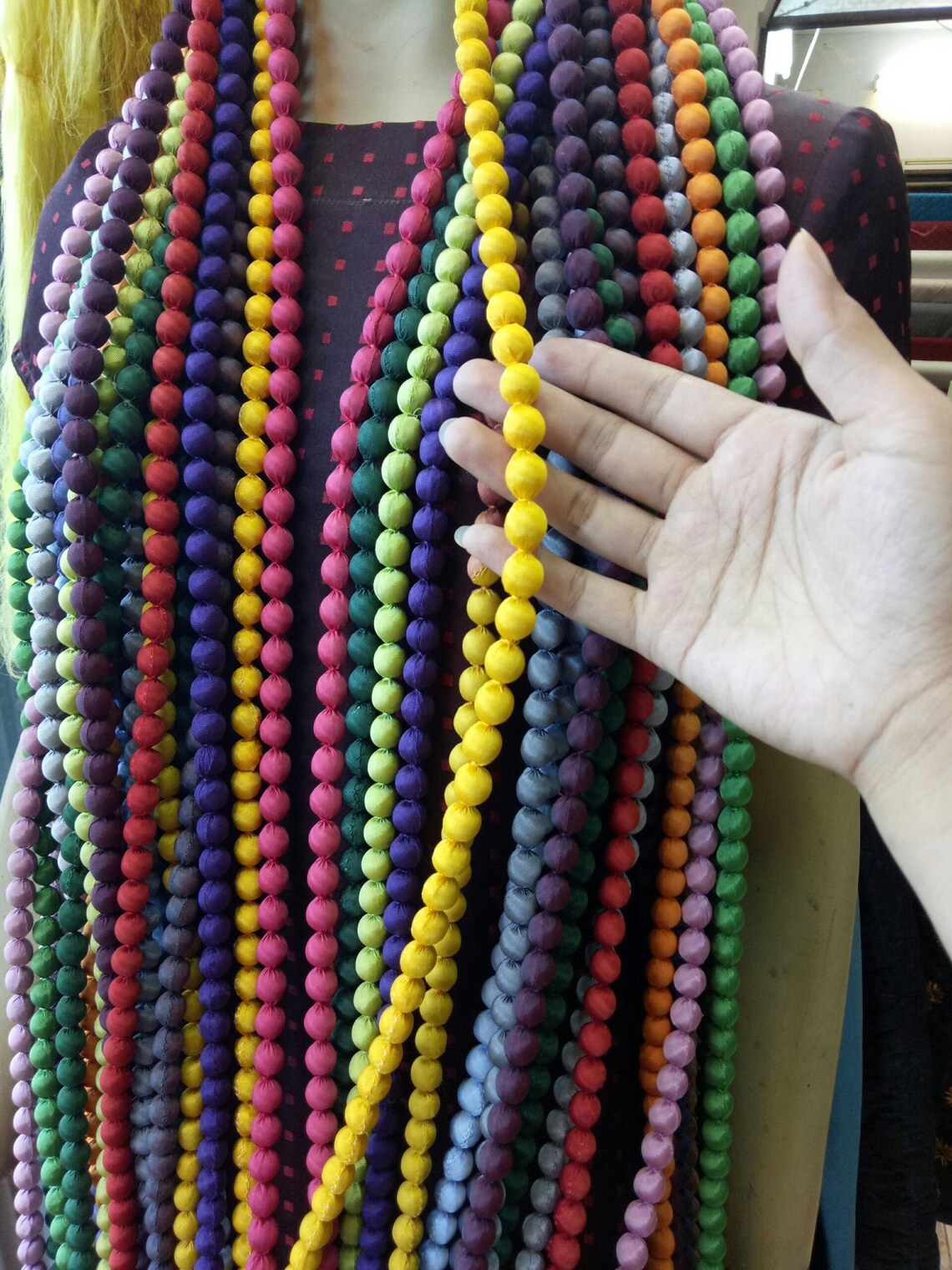 Silk Bead Necklace Bulk Order Silk Beads Long Necklace Etsy