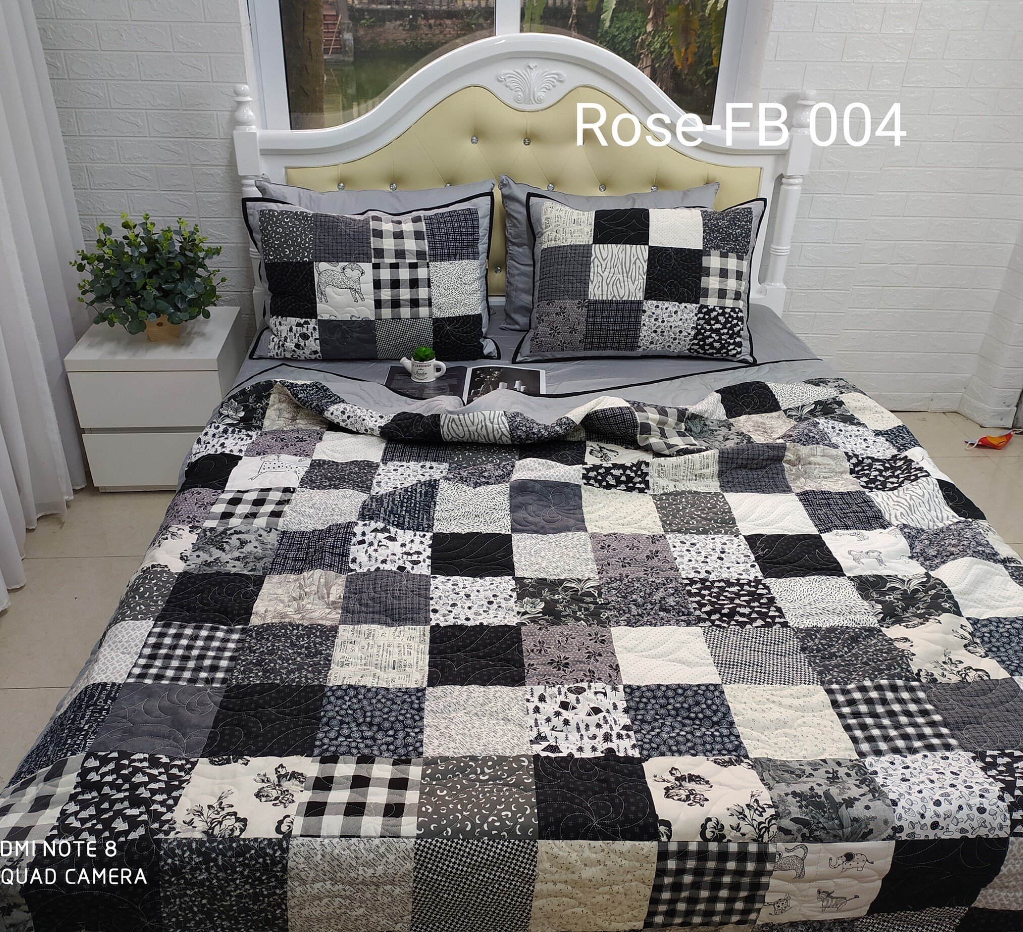 Black patchwork quilts quilt for men custom any size Etsy