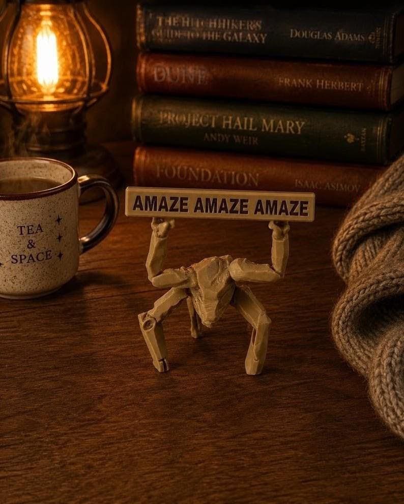 Project Hail Mary Rocky Figure - 3D Printed Sci Fi Desk Decor - Andy Weir Gift - Book Lover Gift - Sci Fi Fan Gift - Bookshelf Decor Amaze Amaze Amaze